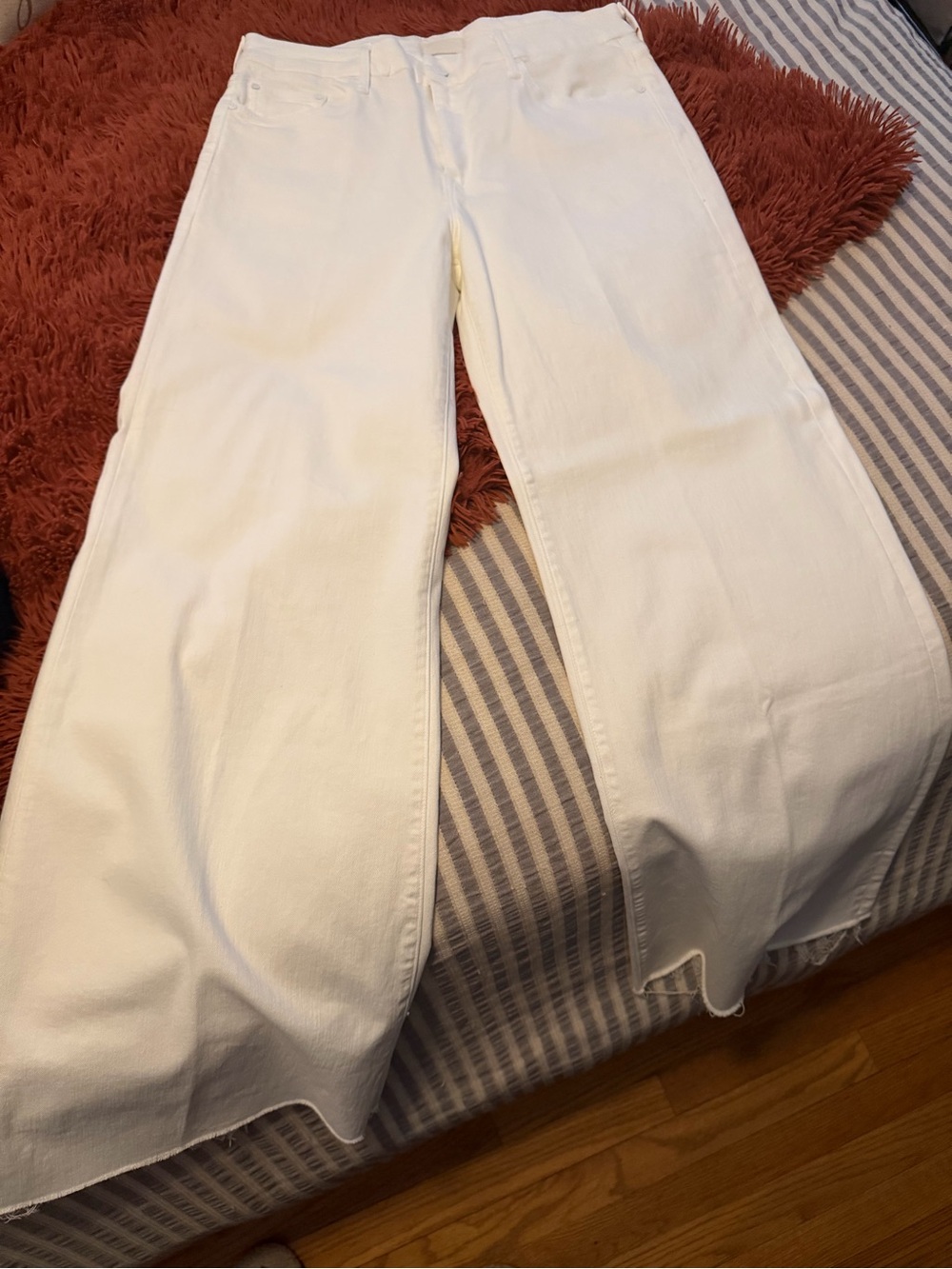 MOTHER White Wide-Leg Jeans